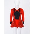 thumbnail image 5 of YiZYiF Girls Tuxedo Ballet Dress Bow Tie Sequins Dance Gymnastics Leotard Modern Jazz Dance Costume Red 6, 5 of 7