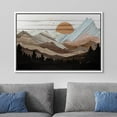 thumbnail image 3 of PixonSign Framed Canvas Print Wall Art Mountain Range Forest Sunrise Nature Wilderness Digital Art Wood Panel Landscape Farmhouse/Country Relax/Calm/Cozy Geometric Abstract - 24"x36" White, 3 of 5