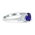 thumbnail image 2 of Art Deco Engagement Ring Round Simulated Blue Sapphire CZ 925 Sterling Silver Size 9, 2 of 4
