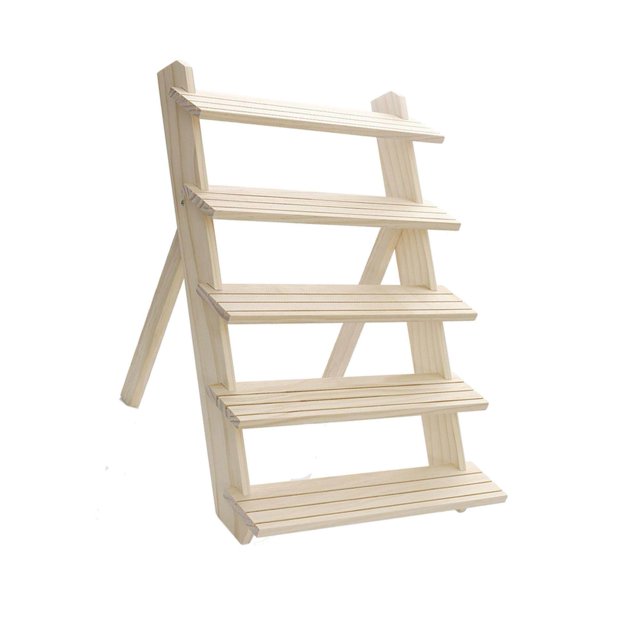 Wooden Jewelry Display Tray Necklace Earrings Storage Rack Five Rack Watch Shelf Log Layers