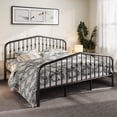 thumbnail image 2 of Allewie King Size Metal Platform Bed Frame with Vintage Style Wrought Iron Headboard and Footboard, No Box Spring Needed, Easy Assembly, Black, 2 of 8