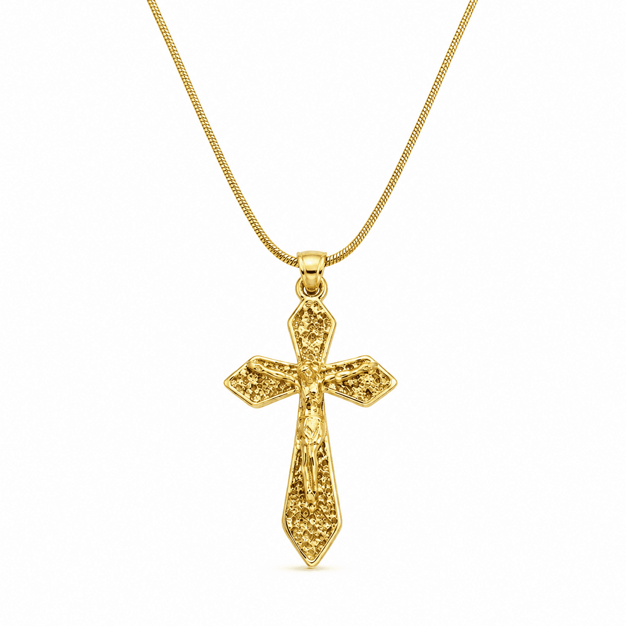 Kerinzo - Cross Pendant Necklace for Women & Men | Adjustable Snake Chain Religious Fashion Jewelry