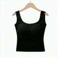 thumbnail image 4 of ORT Womens Tank Tops with Built in Bra Padded Camisole Yoga Bra Tanks Tops Racerback Workout Tops Cotton Undershirt(Black,M), 4 of 5