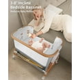 thumbnail image 7 of 4 in 1 Baby Bassinet Bedside Sleeper W/ Wheels,Storage Basket, Adjustable 7 Heights,Mosquito Net,Breathable Mesh Cradle for Infants Toddler,Grey, 7 of 7