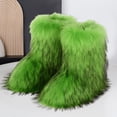 thumbnail image 4 of Botas Invierno A Media Pantorrilla Nieve Peludas Mujeres Fuzzy Fluffy Punta Redonda Cálido Cómodo Zapatos Planos Al Aire Libre, 4 of 8