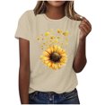 thumbnail image 2 of Fengqque 2025 Modern Women's Casual Round Neck Printed Pullover Short Sleeve T-Shirt, 2 of 4