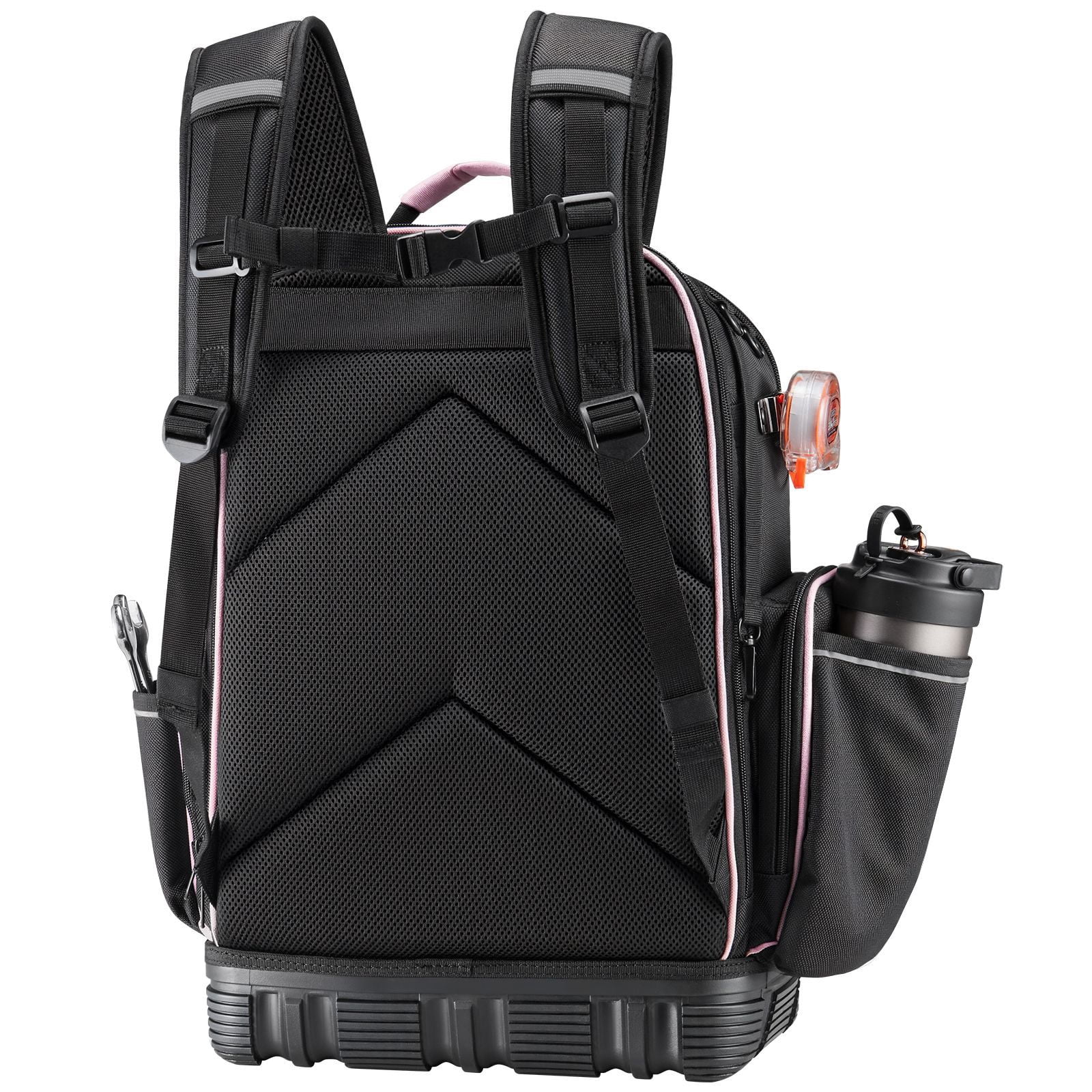 Tool Backpack 56 Pockets, 75 lbs Capacity, Heavy-Duty Oxford Fabric, Laptop Compartment, Molded Base, for Electrician Plumber HVAC
