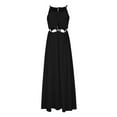 thumbnail image 5 of IROINNID Women's Sleeveless A-Line Dress Round Neckline Backless Beach Temperament Dress Regular Solid Color Dress, 5 of 8