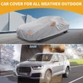 thumbnail image 2 of Unique Bargains 1 Pc Universal Car Cover Waterproof All Weather Automotive Outdoor Anti-UV Sun Rain Protection Full Exterior Cover Aluminum Film Cotton Silver Tone for SUV Length Up to 181", 2 of 5