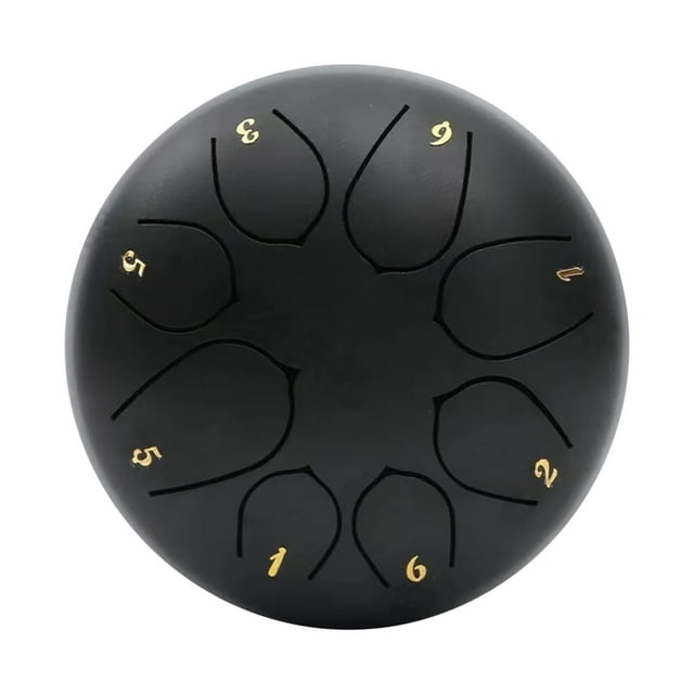 Xihbxyly Tambor de Lluvia para Exteriores, Tambor de Lengüeta de Acero de 11,4 Cm y 8 Tonos, con Baquetas y Libro, para Jardín.