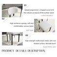 thumbnail image 5 of UHOMEPRO Dining Chair Set of 2, Mid-Century Linen Fabric Upholstered Kitchen Chairs with Metal Legs, 2PCS Dining Room Chairs Side Chairs for Dining Room Kitchen, Curve Back Design, Beige+Black, 5 of 8