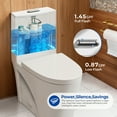thumbnail image 4 of BCANHOME Modern One-Piece Toilet, Soft Closing Seat/Lid,Elongated Toilet Bidet Seat,0.87/1.45 GPF Powerful Dual-flush Siphon Jet, Comfort Height, Standard Modern Toilet for Bathroom, 12" Rough-In, 4 of 20