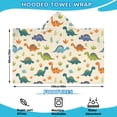 thumbnail image 2 of Beige Dinosaurs Plants Leaves Pattern Hooded Bath Towel，60"x35" for Ages 3 To 12 Kids, Quick Dry Lightweight Soft Microfiber Hood Beach Towel Cover Up for Kids, 2 of 7