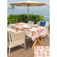 thumbnail image 6 of 60x120 Inch Outdoor Tablecloth with Umbrella Hole Zipper Rectangle Burnt Orange Botanical Rectangular Tablecloths Outside Waterproof Vintage Nature Flower Patio Table Cloth Cover for Picnic Party, 6 of 8