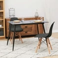 thumbnail image 2 of Teamson Home Allan Plastic Side Dining Chair with Wooden Legs Set of 2, Black, 2 of 8