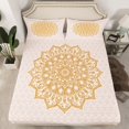 thumbnail image 2 of Manfei Teens Boho Mandala Full Size Sheets 4-Piece,Hippie Floral Breathable Bed Sheets,Exotic Style Lightweight Sheet Sets,Ultra Soft Home Decor, 2 of 7