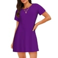 thumbnail image 1 of Fotbe Purple Bata de Dormir para Mujer con Estampado, Camisón de Algodón de Manga Corta, Ropa de Dormir Casual, 1 of 6