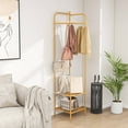thumbnail image 5 of Costway Corner Coat Rack with Shelves Freestanding Hall Tree with Top Hanger Golden, 5 of 10