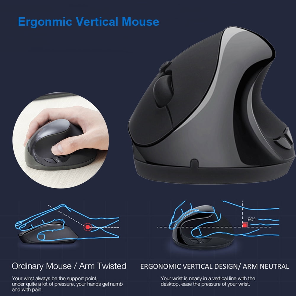 Ergonomic Mouse Vertical 2.4GHz Wireless Connection Optical Sensor USB