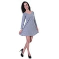 thumbnail image 5 of Moomaya Womens Full Sleeve Shift Dress w/ V neck Cotton Casual Summer Dresses - KI, 5 of 7