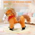 thumbnail image 5 of Tereitr Rocking Horse Toy for Kids, Plush Ride-On with Wooden Rockers & Interactive Sounds, Moving Mouth, Max Weight 50kg (110 lbs) (Light Brown Small), 5 of 10