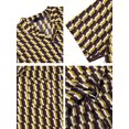 thumbnail image 5 of INSPIRE CHIC Men's Hawaiian Shirts Striped Button Down Short Sleeves Shirts Brown Yellow XL, 5 of 5