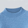 thumbnail image 4 of Women's Mock Neck Sweaters Christmas Long Sleeve Jumper Top Holiday Fall Winter Knitted Pullover Tops Blue XL, 4 of 8