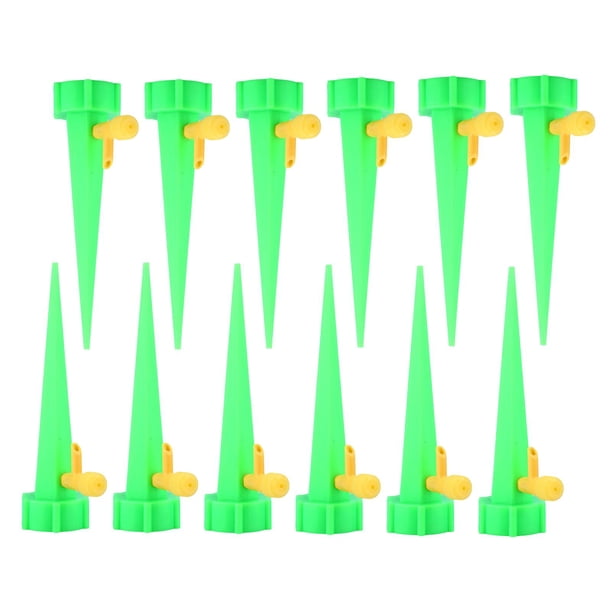Púas de riego automático para plantas, dispositivos de riego por goteo para plantas en macetas y jardín. Verde 12 piezas