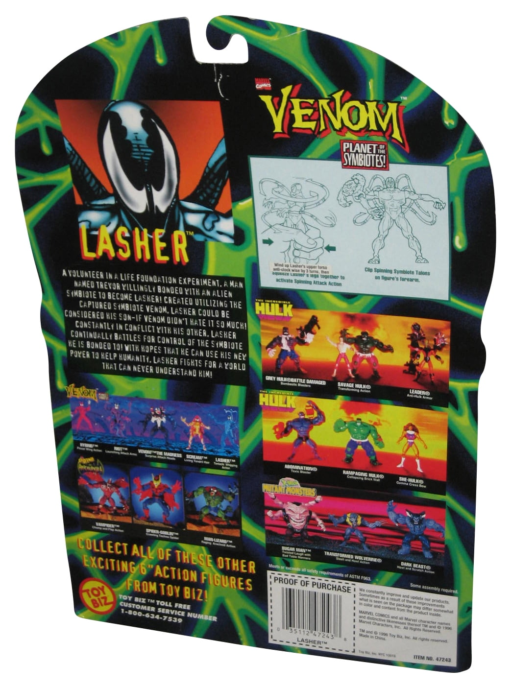 Spider- Man Venom Planet of the Symbiotes Lasher Action
