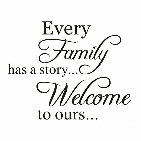 ACDANC Every Family Has A Story Welcome to Ours Quote Wall Decal,Family Letter Wall Stickers Vinyl Wall Saying Wallpaper Home Decor Art Mural for Living Room Bedroom Wall Decor Living Room