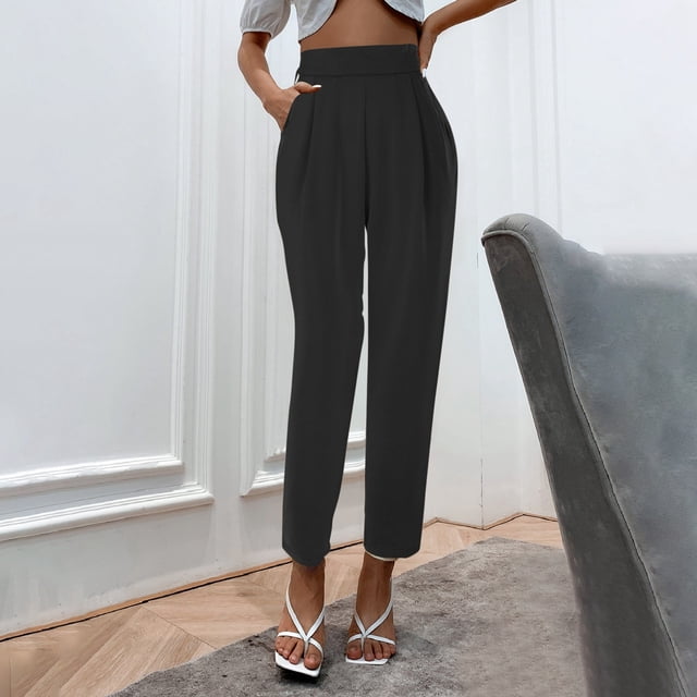 WILLBEST Pantalones Casuales de Satén para Mujer, de Cintura Alta, Holgados y con Bolsillos de Seda, para Mayor Comodidad y Estilo Diario. Extra Grande