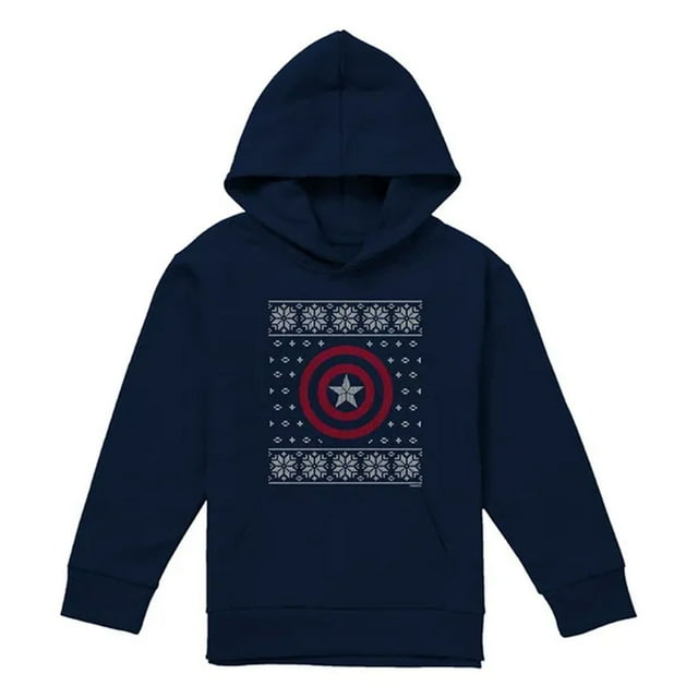Captain America Chandail à Capuchon de Noël à Enfiler pour Garçons/filles