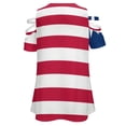 thumbnail image 5 of Liberia National Country Flag Womens Summer V Neck Zipper Top Short Sleeve T Shirt Off Shoulder Top Casual Classy Loose Shirts, 5 of 7