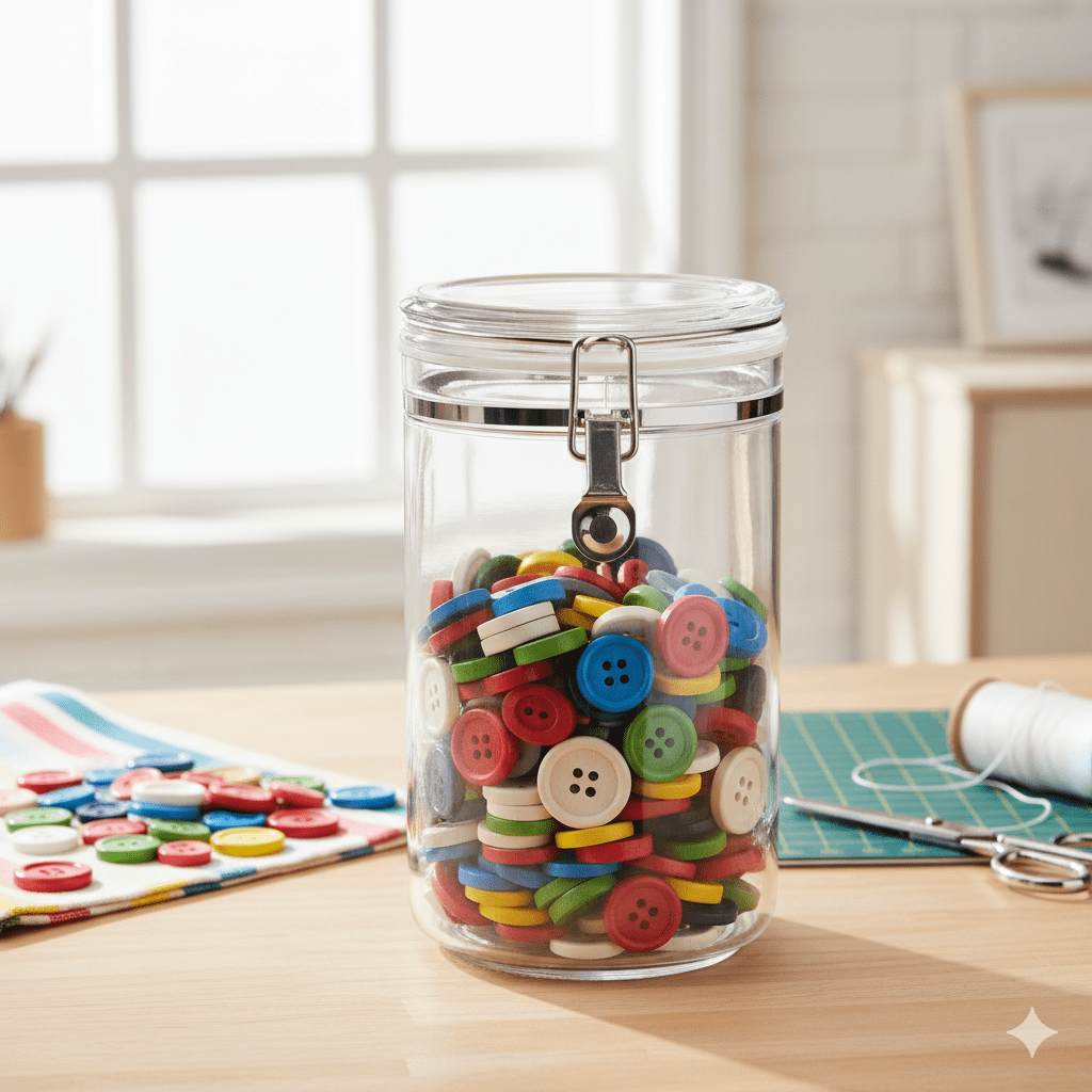 Mainstays 67.6 oz Large Buckle Food Storage Canister, Clear, Kitchen Organization