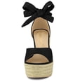 thumbnail image 3 of Sandalias de Cuña Alpargatas Correa de Tobillo Allegra K Negro 39, 3 of 7