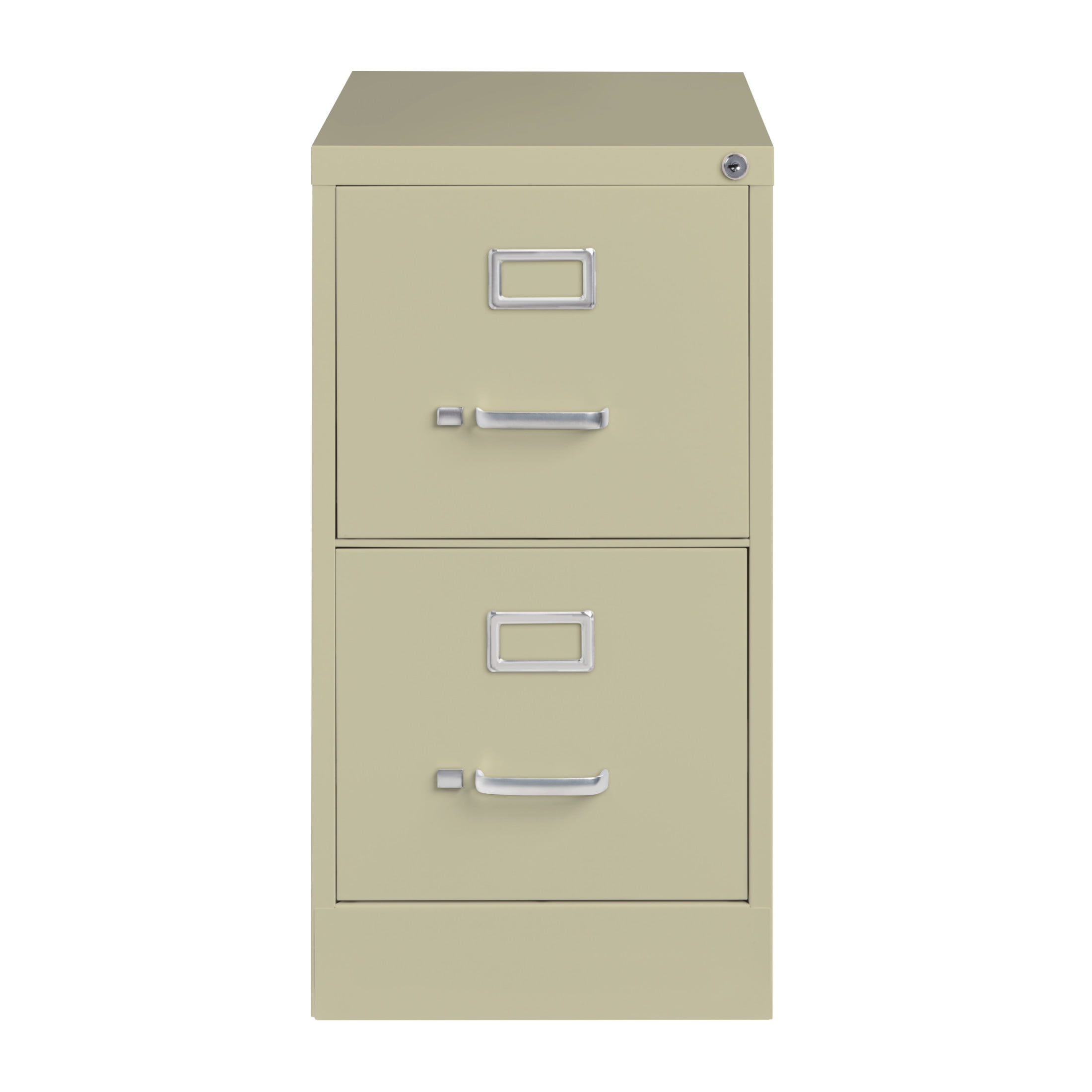 Hirsh 2 Drawer Letter Locking Metal Vertical File Cabinet, 26.5" Deep, Putty