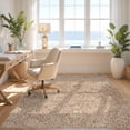 thumbnail image 3 of Design&I 5'x7' Washable Area Rug Snag-Free, Skid-Resistant Hippie Botanical Throw Artwork Faded Decorative Orange Distressed for Dining Room, Under Table, Home Office, 3 of 7
