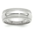 thumbnail image 1 of 14KW 8mm Double Milgrain Comfort Fit Band Size 6.5 in 14k White Gold, 1 of 3