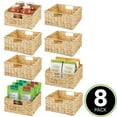 thumbnail image 2 of mDesign Woven Hyacinth Kitchen Basket Organizer with Handles - 8 Pack - Natural, 2 of 8