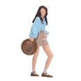 thumbnail image 3 of Modelo de niña con sombrero a escala 1/64, modelo de diminuta, accesorio fotográfico realista con cabello largo para maquetas de estaciones de, 3 of 10