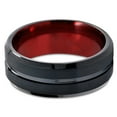 thumbnail image 2 of P. Manoukian Tungsten Wedding Band Ring 8mm for Men Women Red Black Beveled Edge Brushed Polished Lifetime Guarantee Size 10.5, 2 of 4