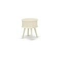 thumbnail image 3 of East West Furniture Gordon 19" Round Wood Nightstand with Drawer in White, 3 of 4