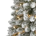 thumbnail image 6 of Nearly Natural Clear Prelit 300 Incandescent Flocked Pencil Artificial Christmas Tree, 6', 6 of 9