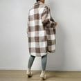 thumbnail image 5 of NAZISHW Flannel Jacket Women Button Down Sherpa Fleece Jacket Plus Size Plaid Shacket Soft Fluffy Fuzzy Sweater Outerwear (Beige,S), 5 of 5
