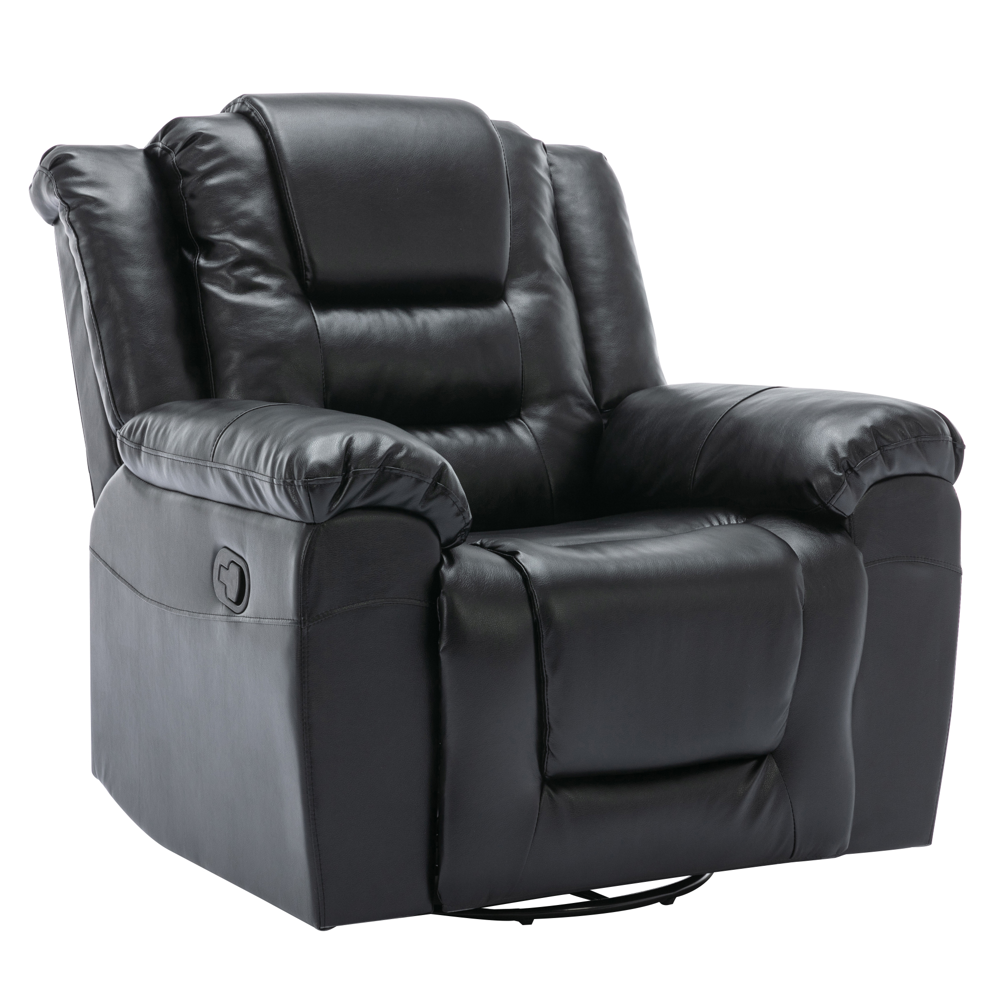 Euroco 360°Swivel and Rocking Home Theater Recliner Manual Recliner Chair with Wide Armrest for Living Room,Bedroom, Black