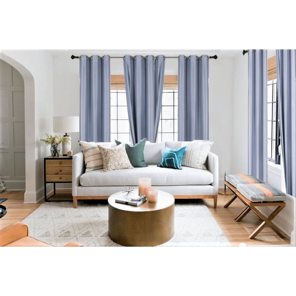 100% Blackout Window Curtain Drapes For Bedroom Living Room Slate Color Room Darkening 2 panels 35" wide X 84" long