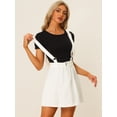 thumbnail image 4 of Minifalda Vaquera De Tirantes Con Botones De Una Línea Para Mujer Allegra K Blanco L, 4 of 5