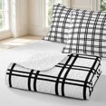 thumbnail image 4 of Manfei Modern Plaid Twin Quilt Set,Contemporary Checkered Twin Coverlet Set,White Black,2pcs,1 Bedspread and 1 Pillowcase, 4 of 7