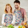 thumbnail image 5 of Pioneer Flower Floral Print Pattern Apron-Garden Aprons for Women with Pockets-Cotton Linen Waterproof Kitchen Cooking Gardening Aprons Adjustable for Kitchen,Cooking,BBQ and Salon 33x27 Inch, 5 of 7