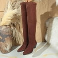 thumbnail image 5 of Thigh High Block Heel Boot Women Pointed Toe Stretch Over The Knee Boots, 5 of 8